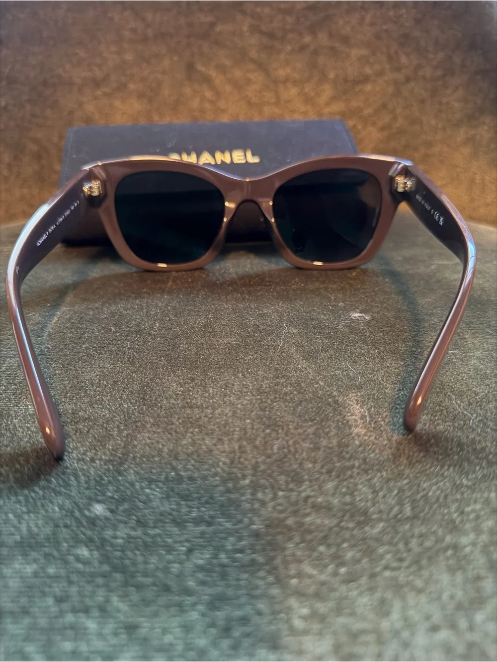 CHANEL Brown Frame Sunglasses with Black Lenses